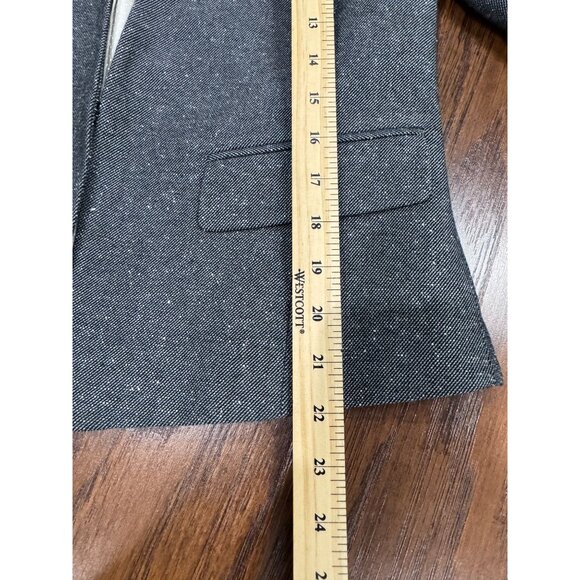 Ann Taylor Womens Blazer Jacket Size 8 Gray Tweed Work Office Career Long Sleeve - Picture 9 of 10